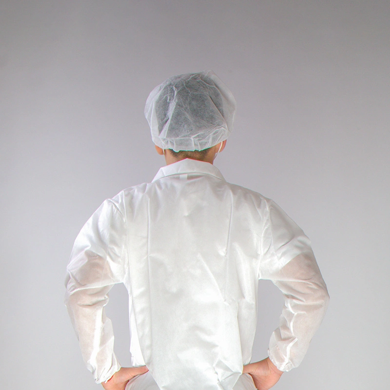 Disposable Cleanroom Nonwoven Fabric PP 20GSM Lab Coat White