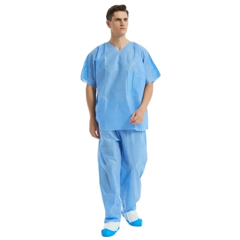 Professional High Quality Clinic Uniform Medical SMS Non Woven Disposable Scrub Suit for Doctor
