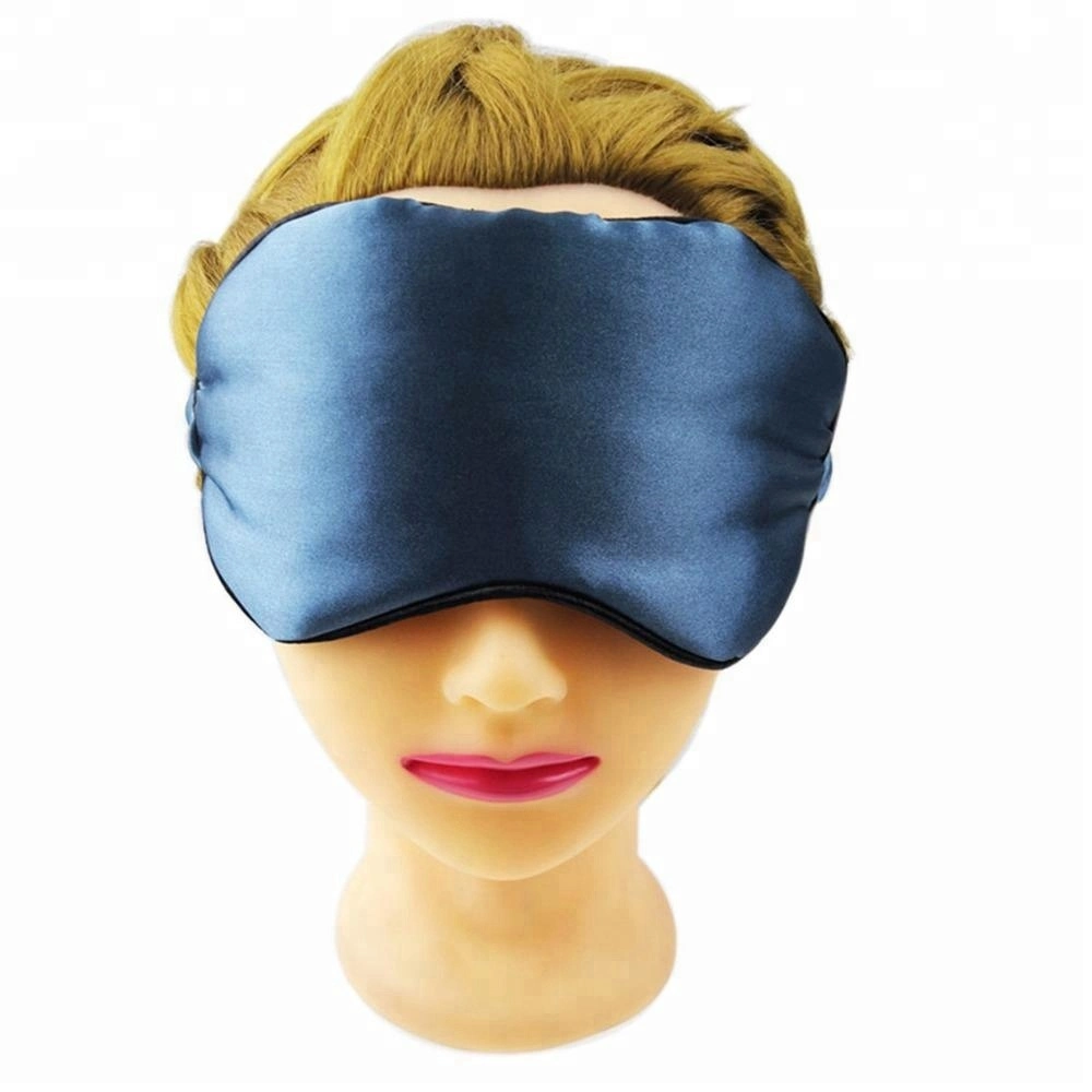 OEM ODM Emulation Silk Grey Eyepatch with Comfortable Hot Pouch Blindfolded Eye Mask Shade Patch Imitated Silk Fabric Eyemask