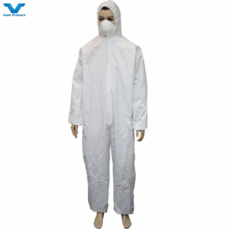 Factory CE Cat 3 III Type 4/5/6 Safety PPE Protective Nonwoven SMS Microporous Disposable Coverall