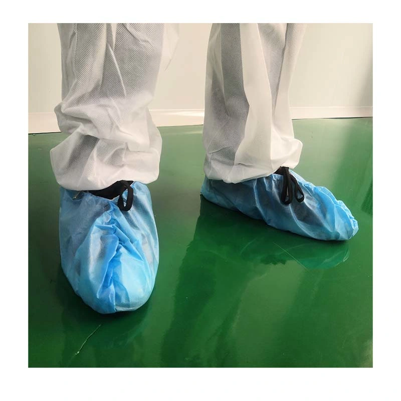 Factory Ready to Ship Blue Disposable Non Woven Shoe Cover Cleanroom