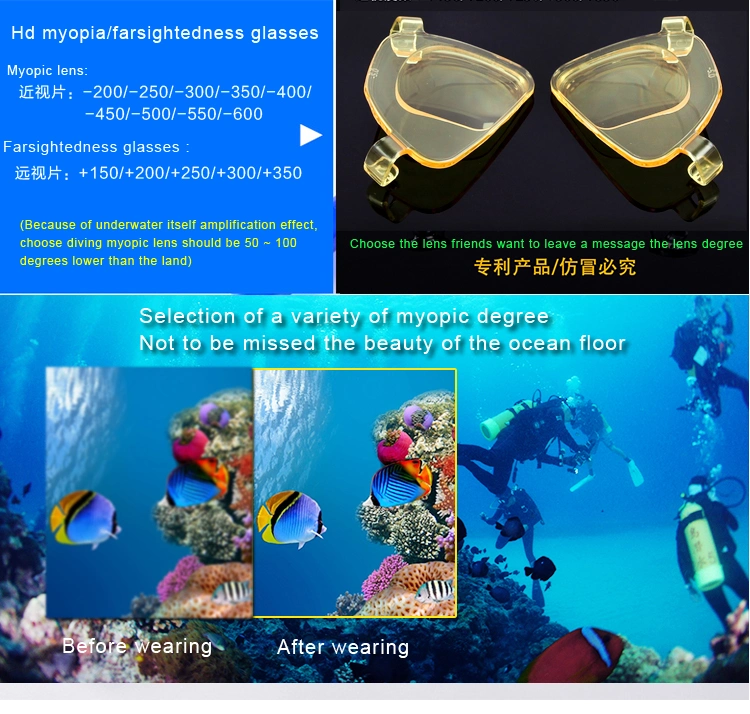 Ladies Popular Soft Fit FDA Silicone Strap Diving Masks