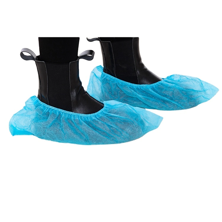 Best Selling Plastic Waterproof Non-Slip Disposable Non-Woven Fabric Blue Color Boot Shoe Covers