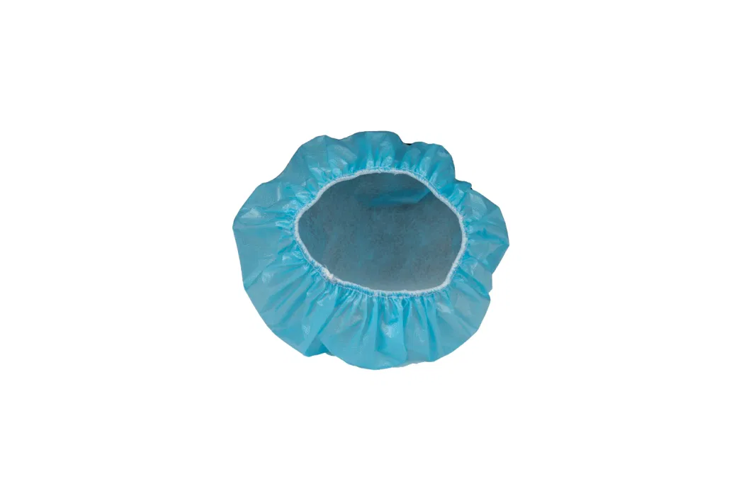 Non-Woven Fabrics Blue Medical Head Cap Disposable Bouffant Caps Soft