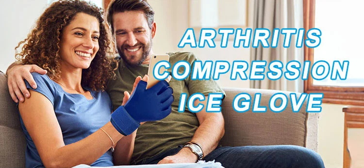 Adjustable Wrist Strap Finger Hand Compression Ice Pack Cold Therapy Gloves for Chemo Arthritis Injuries and Working Hands