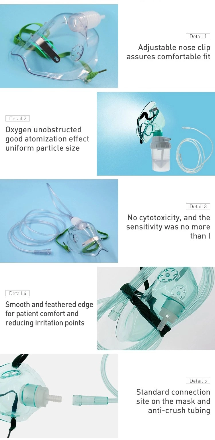 CE &amp; ISO Certificate Disposable Medical PVC Aerosol Adult Oxygen Nebulizer Mask Kit with Tubing and Nebulizer Cup