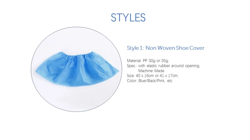 Disposable Non Woven PP+CPE Coated Anti-Slip Waterproof Industry Shoe Cover