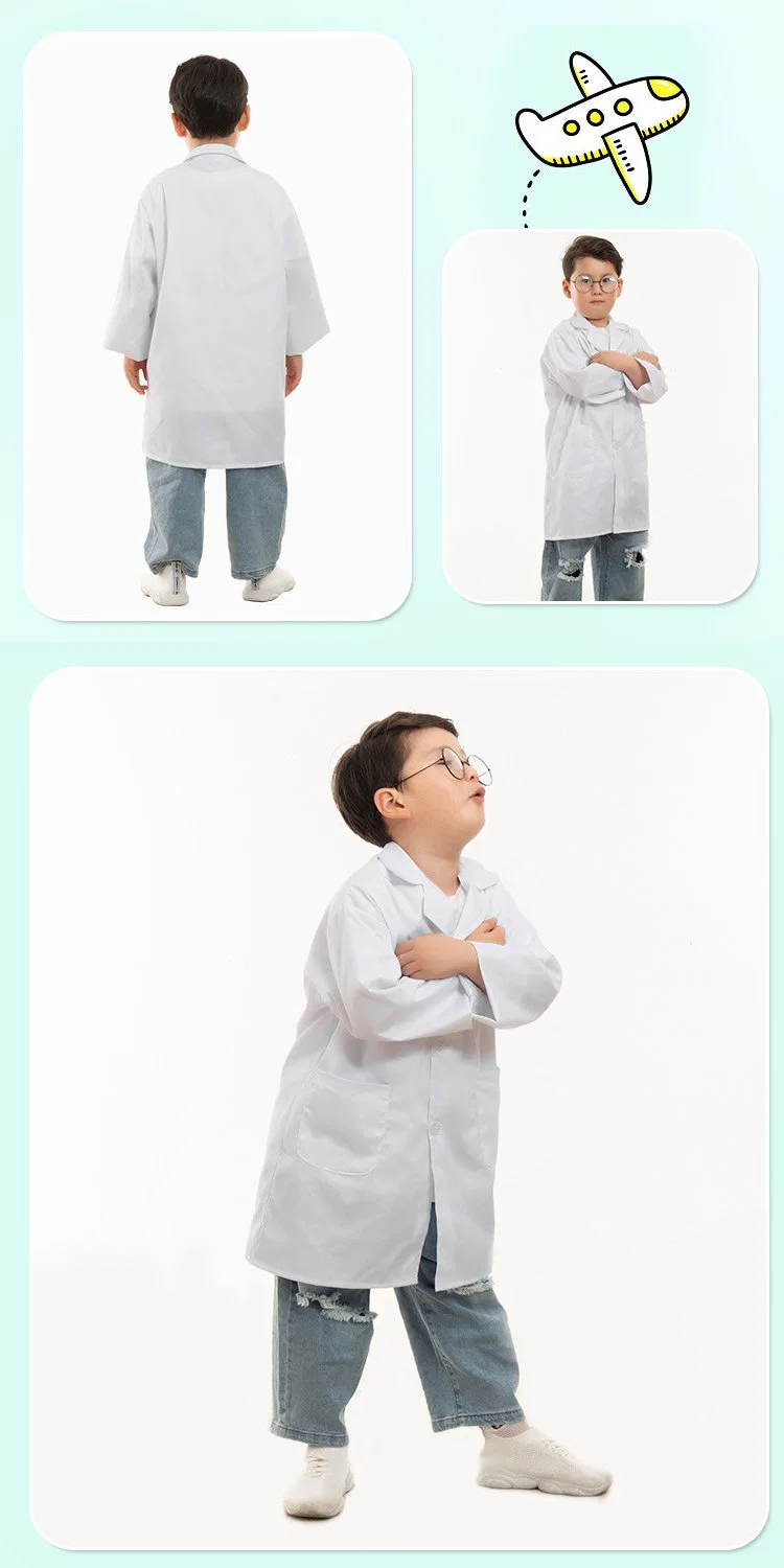Kids Scientist Lab Coat Costume Dress up Unisex Child Boys Girls Cosplay