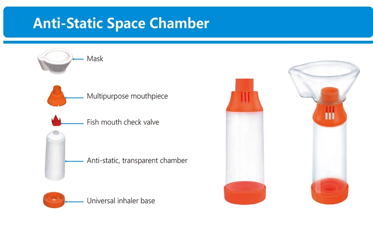 Anti-Static Inhaler Aero Silicone Chamber with Mask Made in China