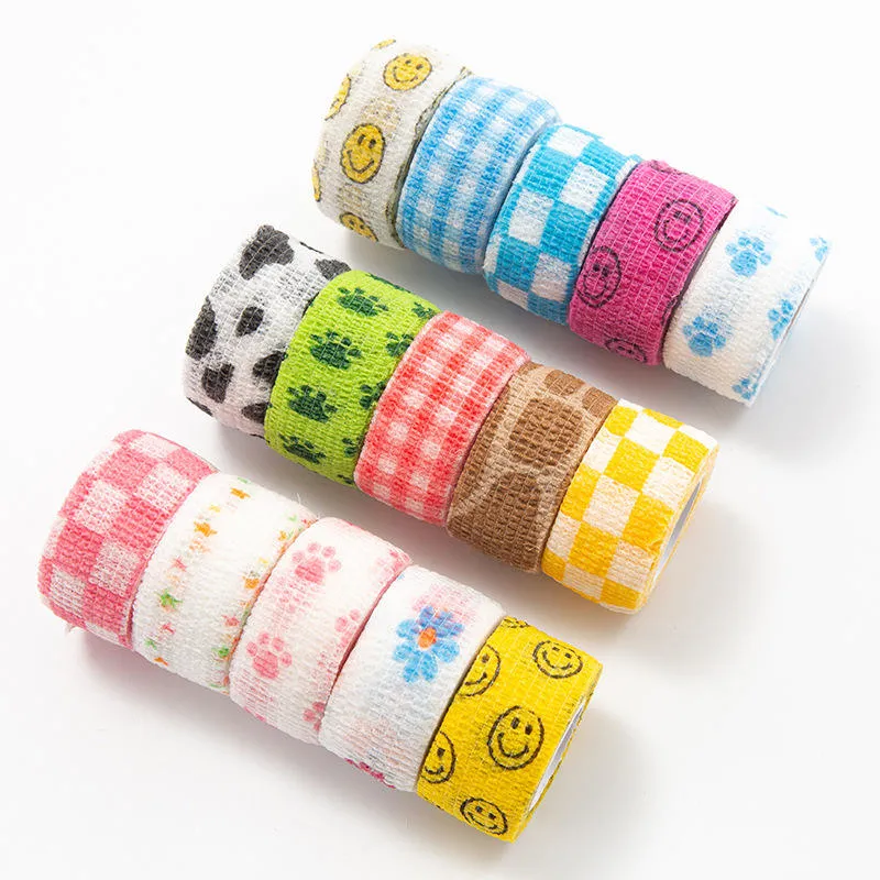 Self-Adhesive Flexible Wrap Cotton Vet Elastic Cohesive Bandage for Dog Pets Animals