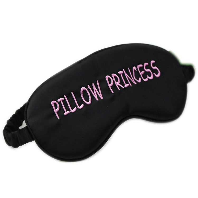 Wholesale Amazon Hot Sells Embroidery Good Night Sleep Adjustable Eye Mask Imitated Silk Eye Patch Comfortable Breathable Imitation Silk Like Material Eyemask