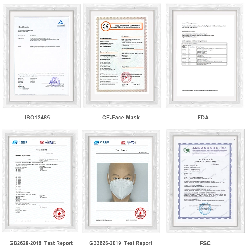 CE Approved Disposable Folded Valved Non-Woven Fabric Adjustable KN95 FFP2 Dust Face Masks