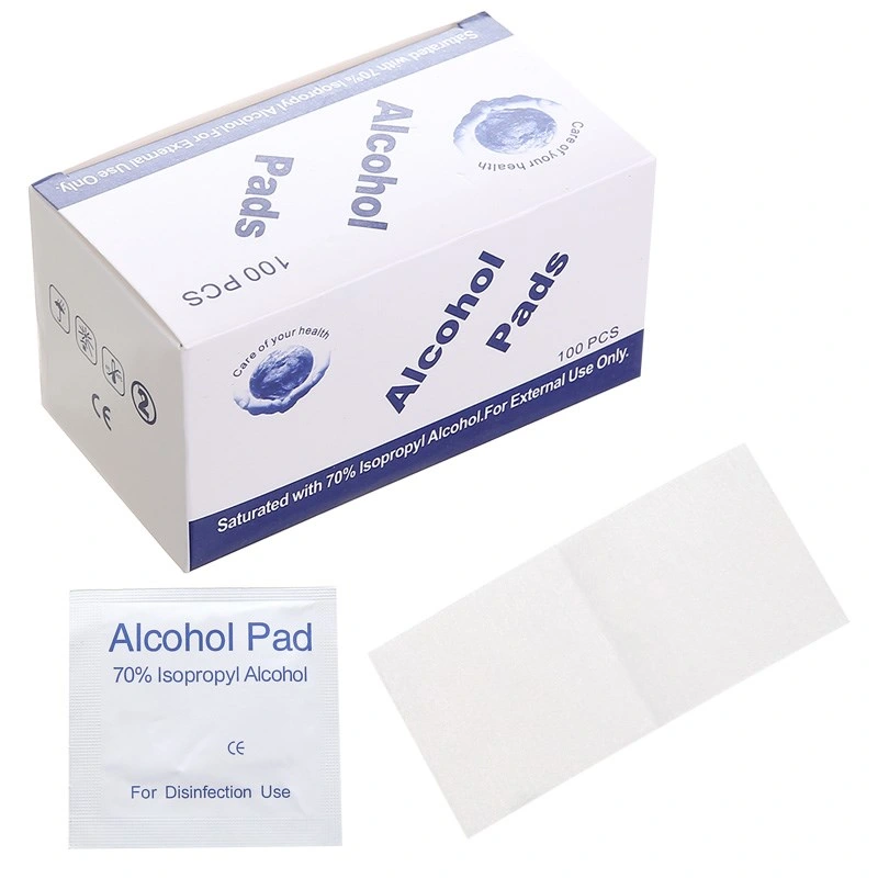 CE Antiseptic Non-Woven Medical Alcohol Pad 70% Isopropyl Alcohol Swab
