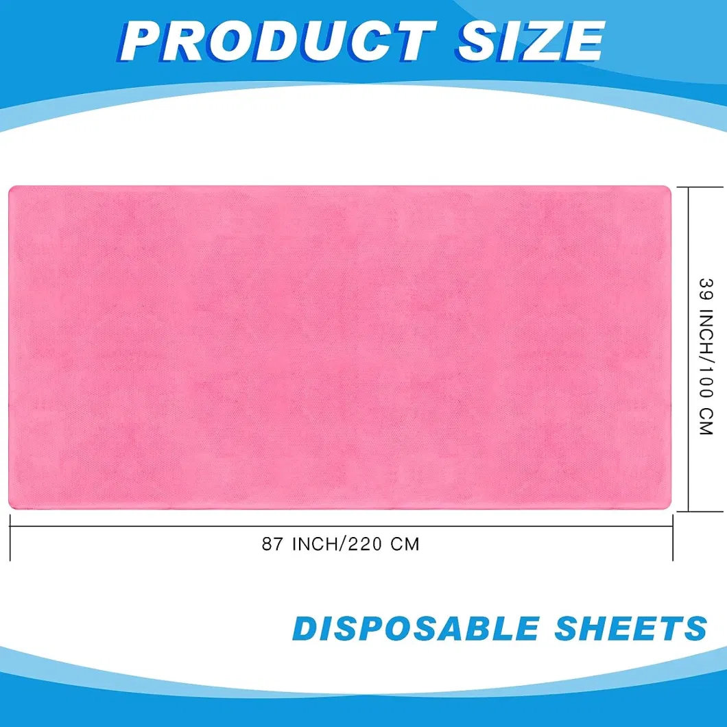 SJ Disposable Massage Table Sheets Non Woven Fabric Pink SPA Premium Breathable Bed Covers