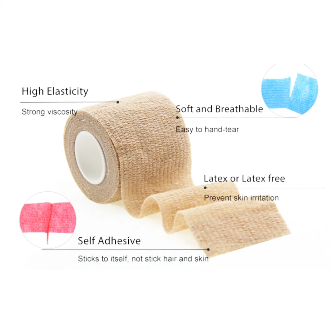 Custom Non Woven Pet Bandage Athletic Sports Tape Self Adhesive Vet Wrap Cohesive Elastic Bandage