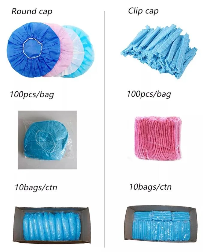 Non-Woven Fabric Food Processing Disposable Bouffant Cap