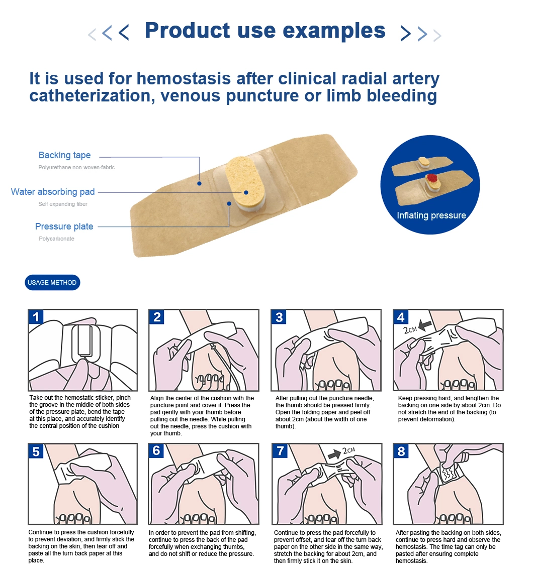 Adhesive Tape Medical Surgical Hemostatic Wound Dressing for Intravenous Injection