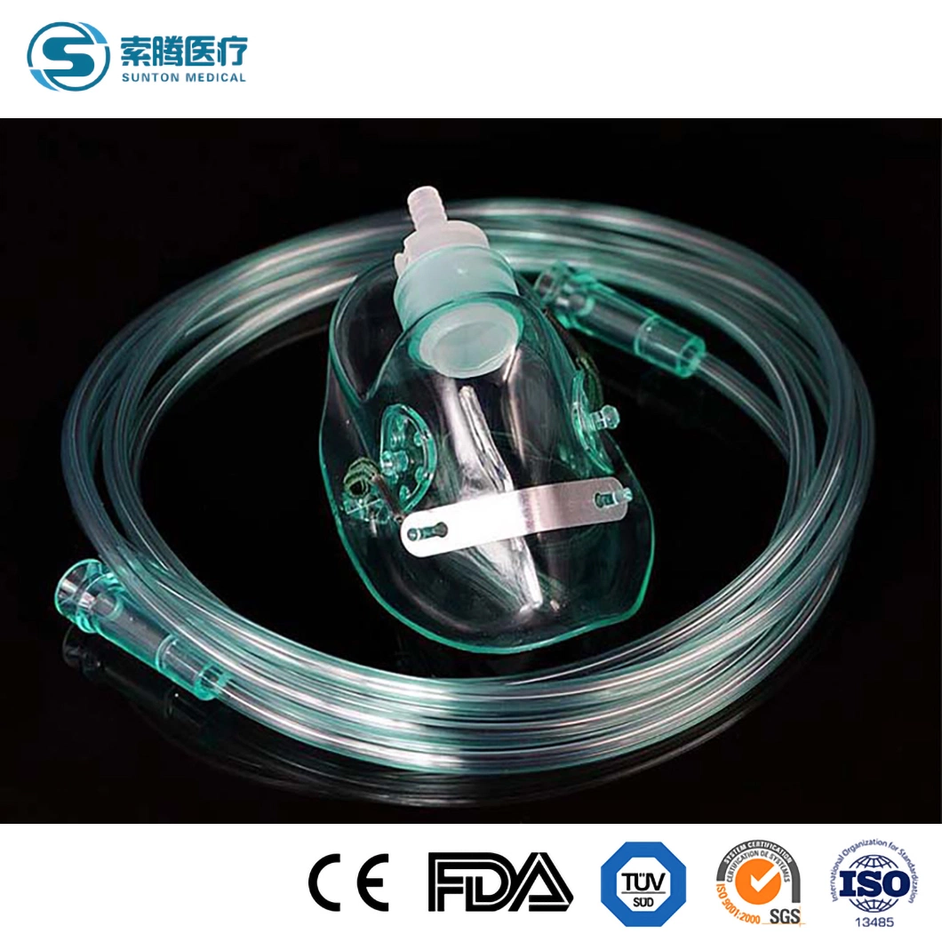 Sunton China Disposable Medical Oxygen Mask M Plastic Oxygen Mask Individual Package Surgical Disposable Types of Oxygen Masks Breathing Mask Oxygen Face Mask