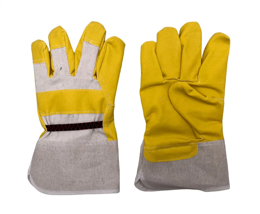 Yellow Color PVC Impregnated Gardening Work Glove