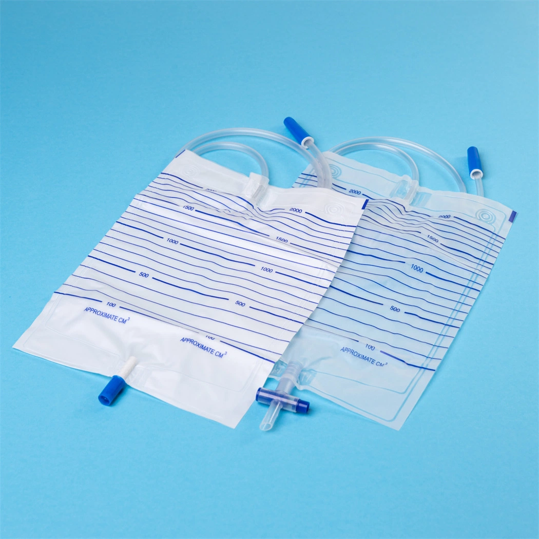 Medical 2000ml Urinary Drainage Bag Urine Bag with Push/Pull Valve for Adult