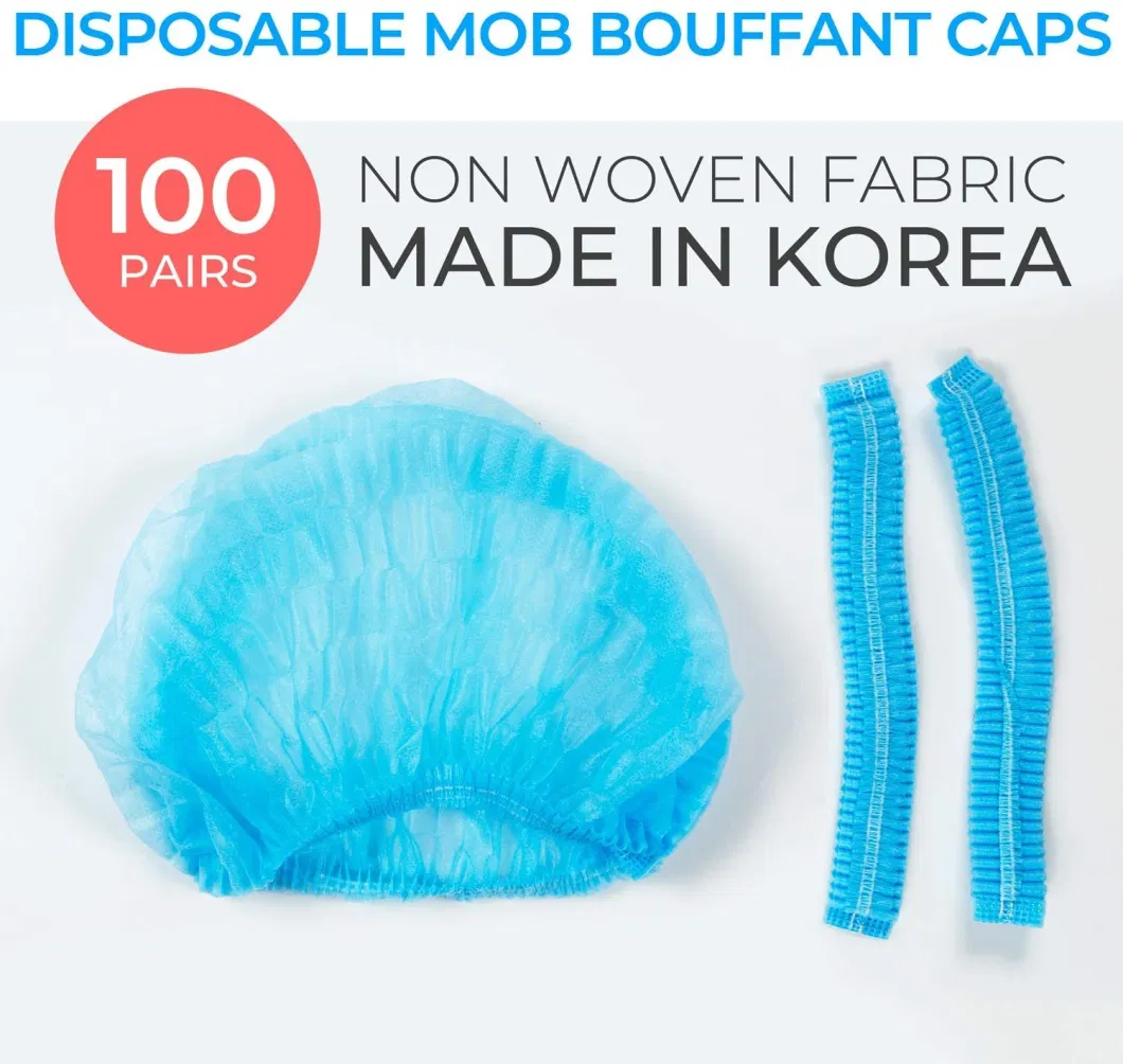 Various Color 100% PP Non-Woven Fabric Hygiene Cap Nonwoven Bouffant Cap