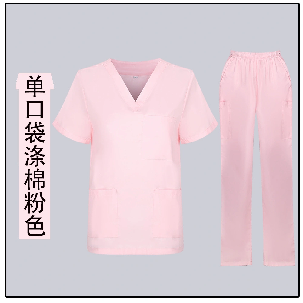 Women Wholesale Bulk Custom Made Short Sleeve Hospital Uniform Lab Coat Medical Nursing Scrub Dress