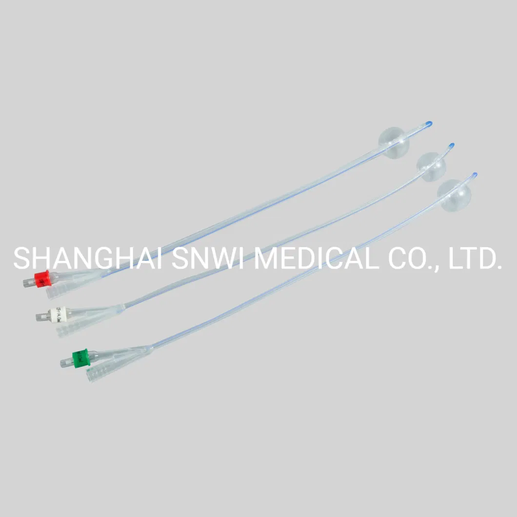 Disposable Hospital Medical Sterile 2 Way or 3 Way Silicone Coated Urinary Drainage Latex Foley Catheter for Male or Female Individual Package