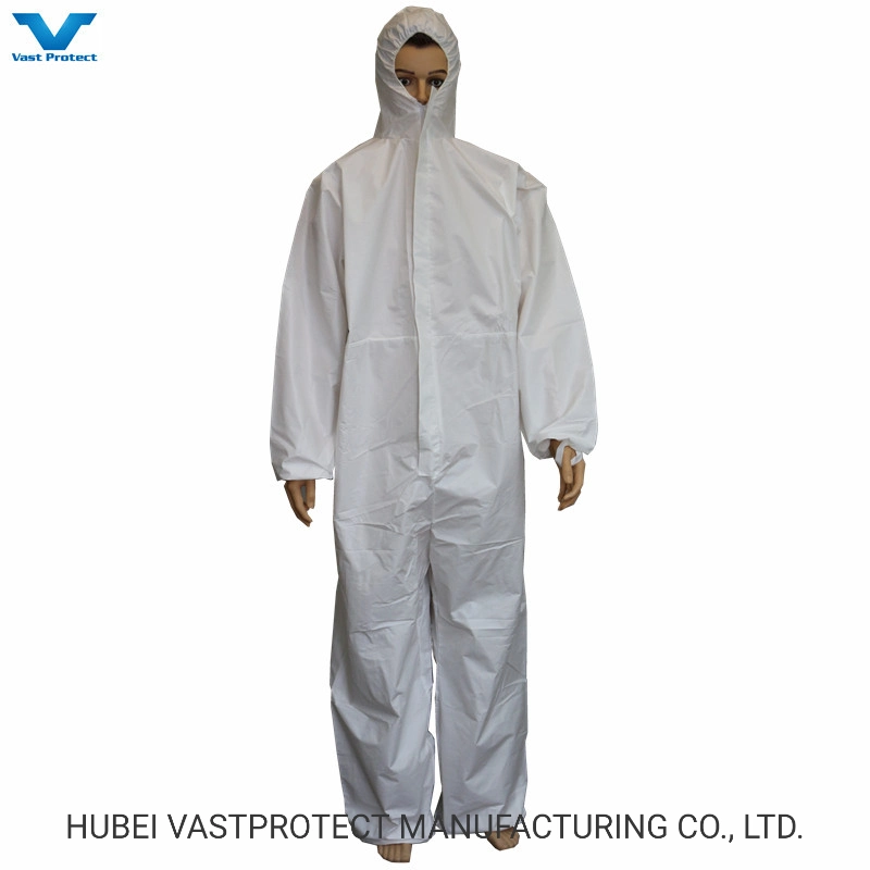 Factory CE Cat 3 III Type 4/5/6 Safety PPE Protective Nonwoven SMS Microporous Disposable Coverall