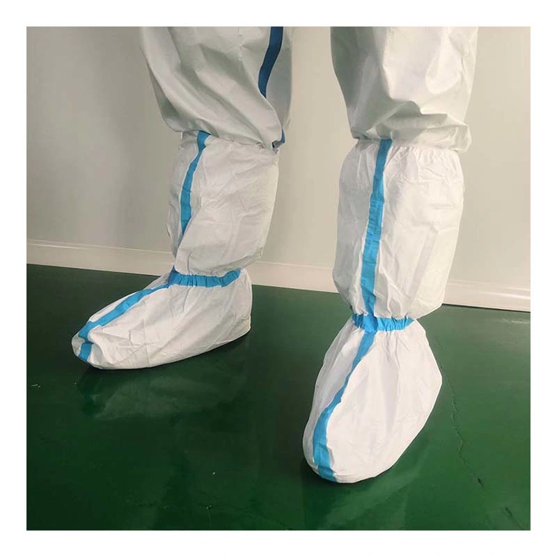 Surgical Boot Covers Shoe Waterproof Disposable PE CPE PP SMS Foot Cover Long Boot Cover with Elastics