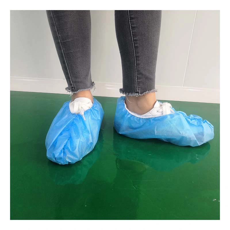 Factory Ready to Ship Blue Disposable Non Woven Shoe Cover Cleanroom
