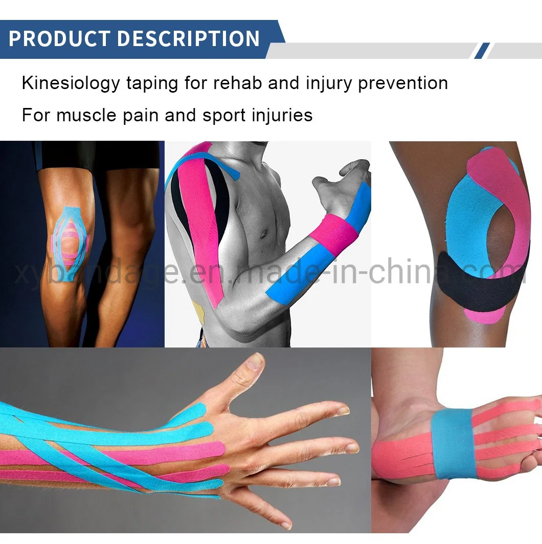 Manufacture Bandage Fixation Colorful Adhesive Cohesive Athletic Body Medical Products Kinesiology Tape