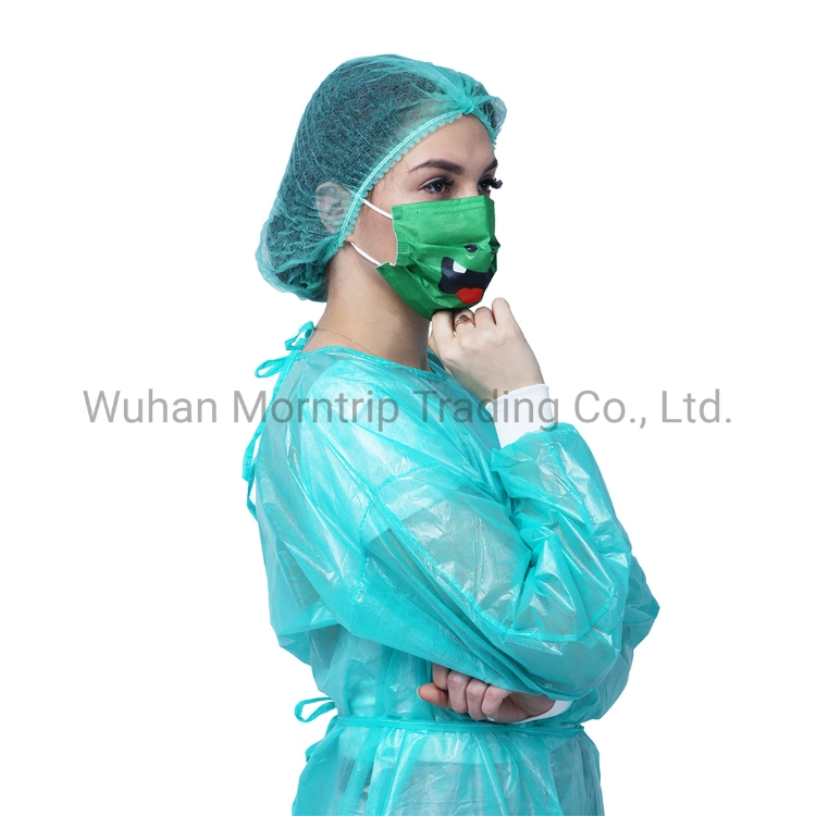 CE ISO Green Medical Disposable Non Woven Strip Clip Cap Bouffant Head Cover Hair Net Cap