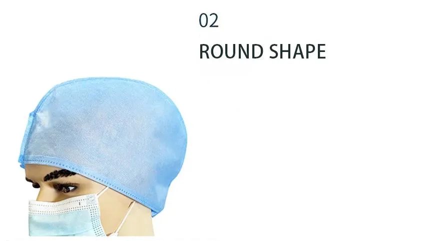 Non-Woven Surgical Doctor Cap with Ties on for Hospital Cover Head Cap