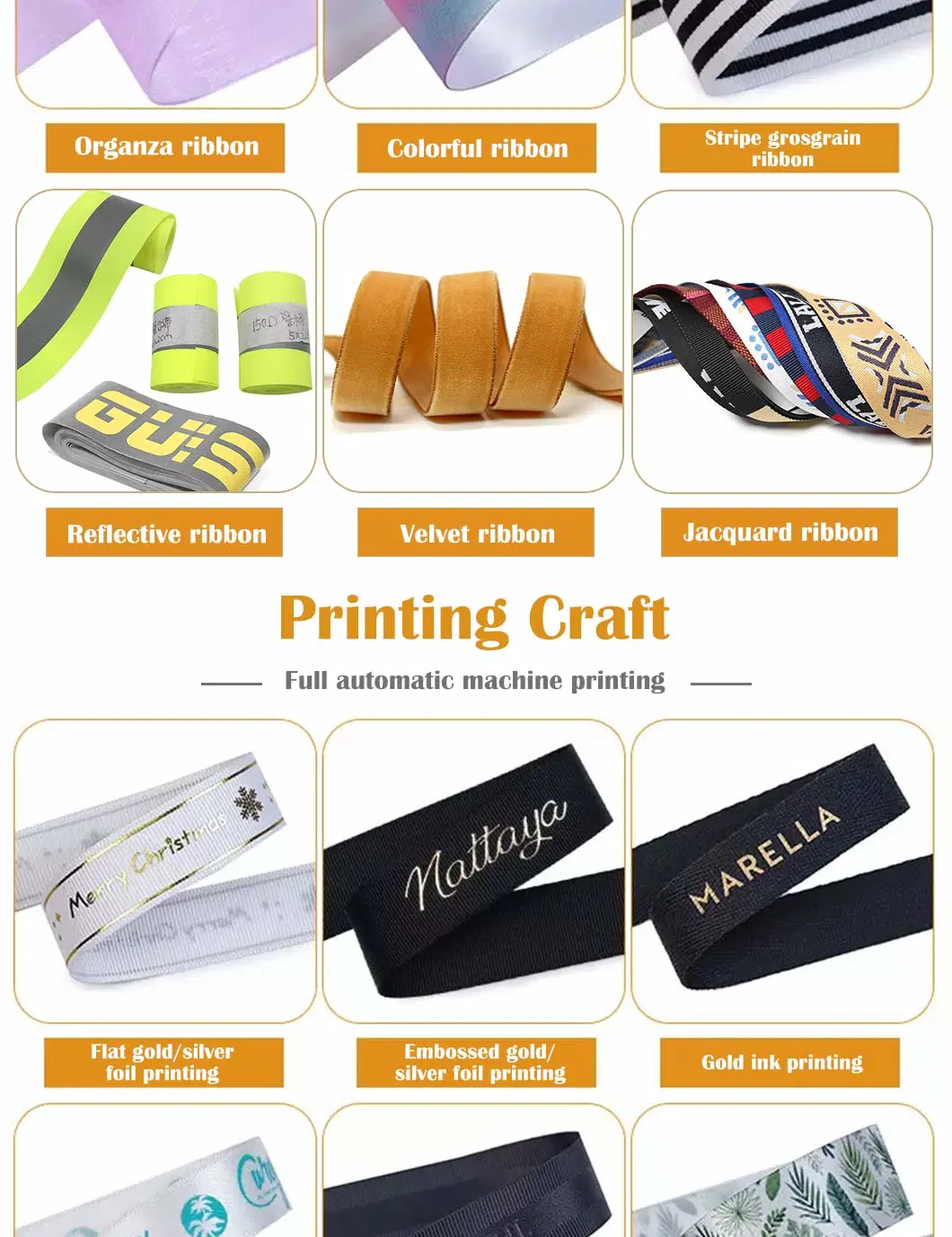 Custom 3D Embossed Logo Ribbon with Logo Silk Stain Grosgrain Ribbon for Decoration Box Gift Packing