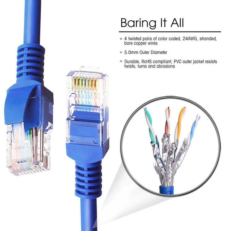 Cat5 Cat5e CAT6 CAT6A LAN Jumper Cabo USB Cable of Long Transmission Distance