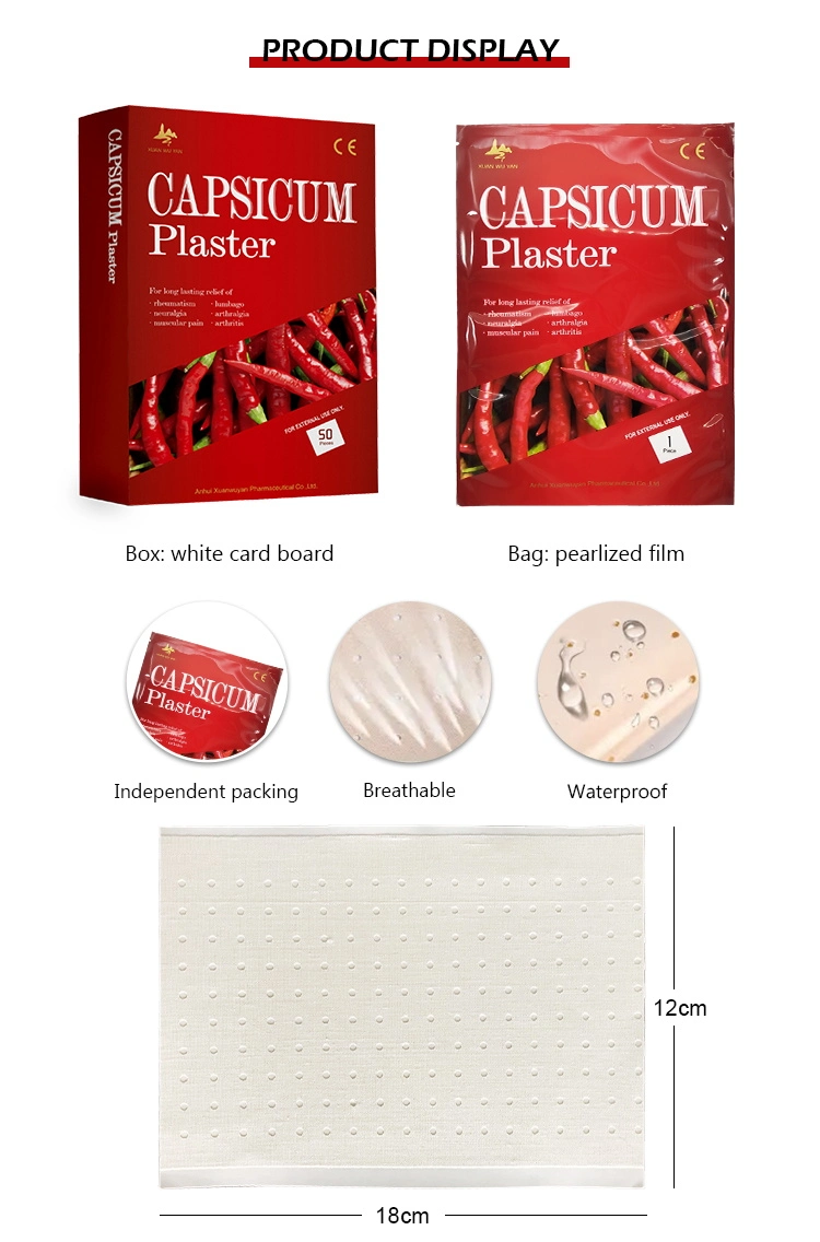 Medical Perforated Cotton Fabric Body Pain Relieve Heat Capsaicin Plaster
