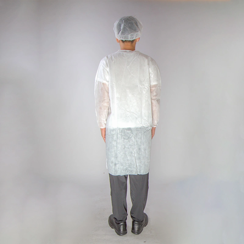 Disposable Cleanroom Nonwoven Fabric PP 20GSM Lab Coat White