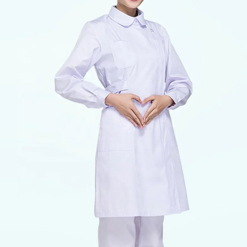 Best Quality White Nurse Uniform Dress Short Sleeve Skirt Scrub Uniform Dress for Hospital