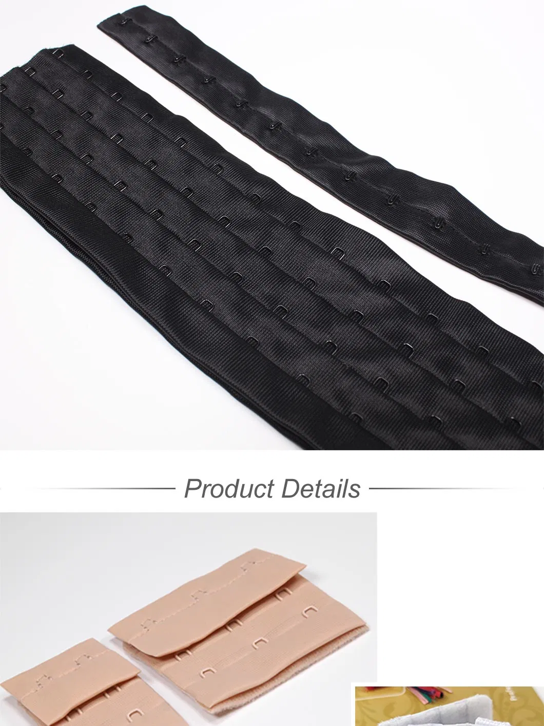 Hot Sales Custom Size Polyester Nylon Seamless Hook and Eye Tape for Swimwear Sports Bra