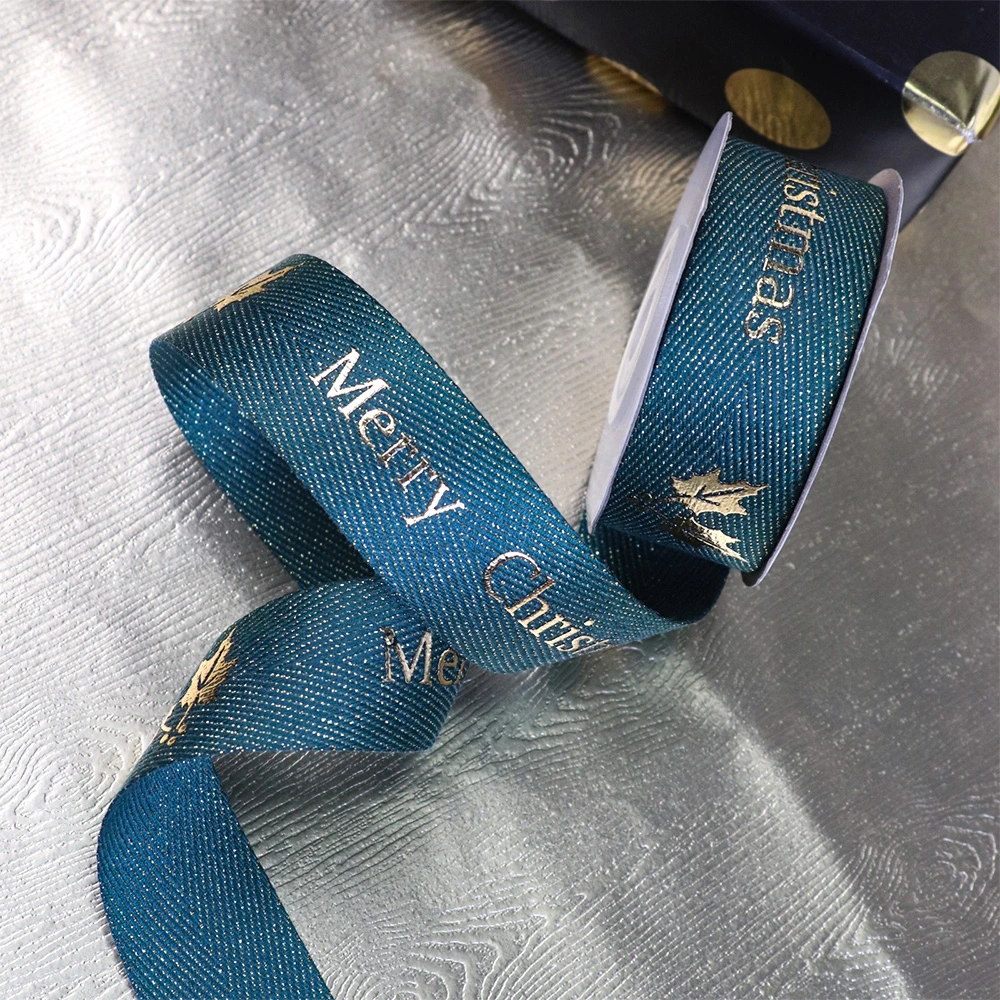 Silk-Glittered Polyester/Nylon Herringbone Twill Webbing Ribbons for Handbag Decoration