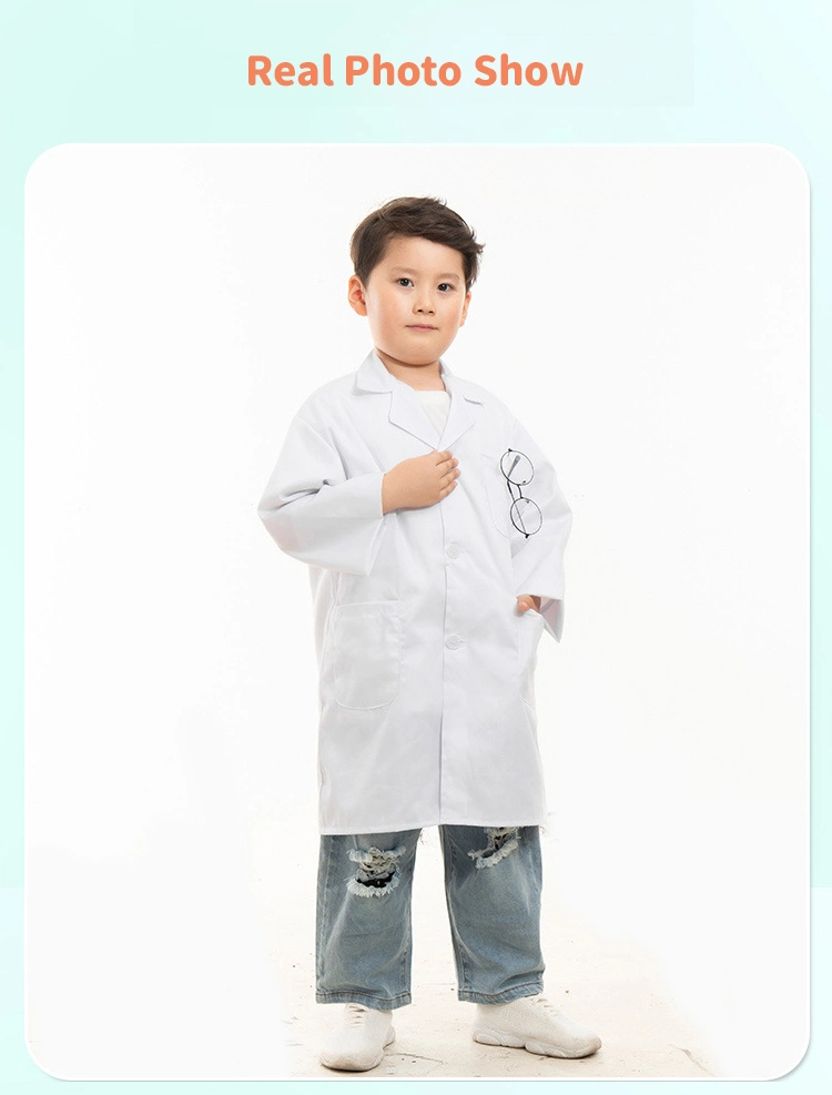 Kids Scientist Lab Coat Costume Dress up Unisex Child Boys Girls Cosplay