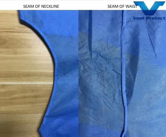 Disposable Waterproof Breathable Abrasion Tear Resistant Soft SMS Isolation Gown