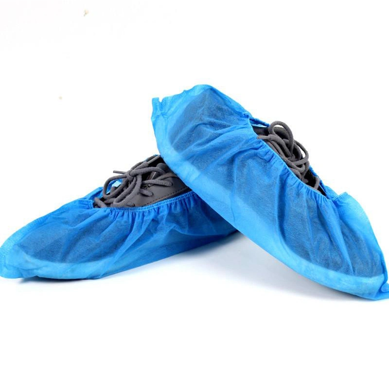 White and Blue Non Woven Fabric Boot Covers for Indoors Breathable Slip Resistant