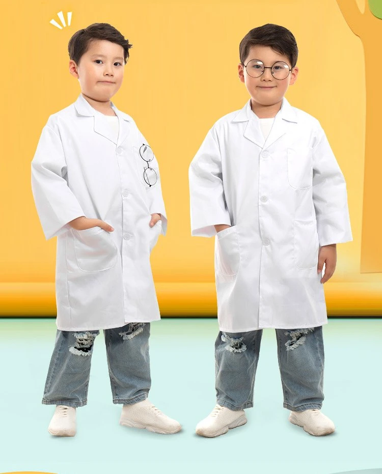 Kids Scientist Lab Coat Costume Dress up Unisex Child Boys Girls Cosplay