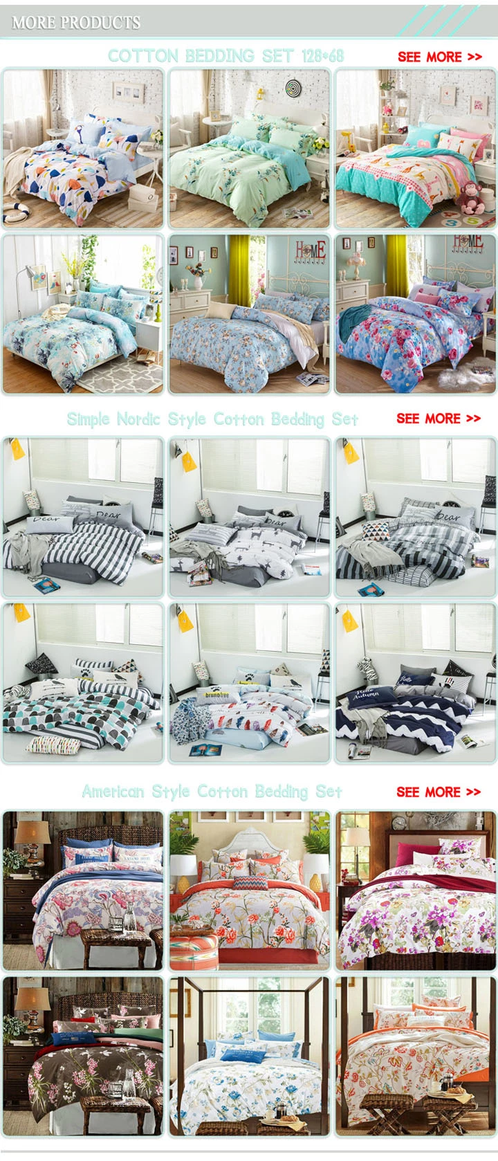 Modern Style Printed Cotton Bedroom Bedding Bed Spread