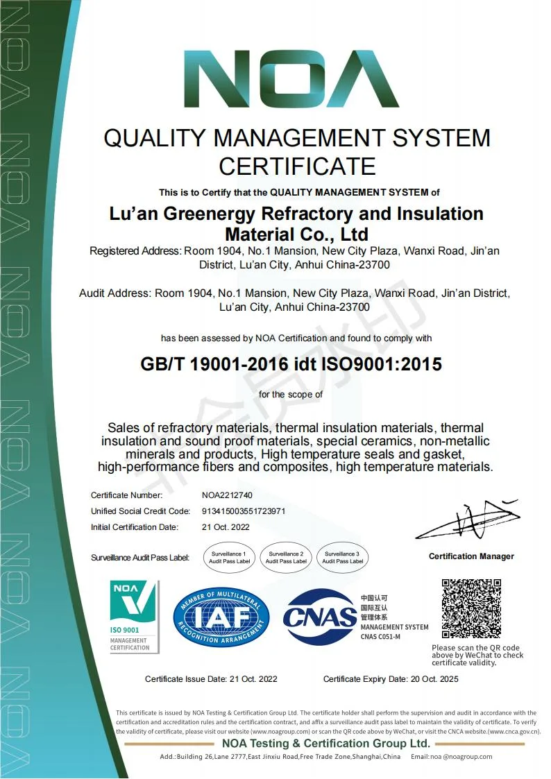 Greenergy High-Quality Thermal Insulation and Fire-Resistant 1260 Aluminum Silicate Ceramic Fiber Paper