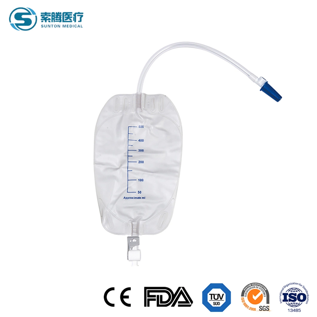 Sunton Wholesale 800ml Surgical Urine Leg Bag 400ml 750ml 900ml Drainage Collection Urine Leg Bag Factory Free Sample Sterile China Urine Drainage Bag