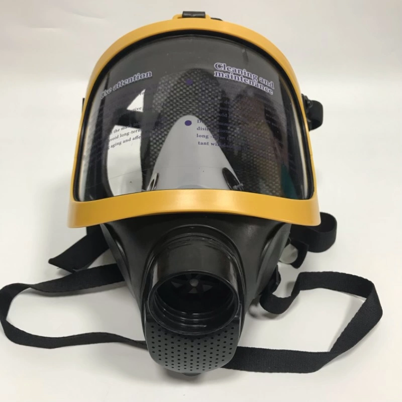 Yellow Color Scratch Resistant Anti Fog Full Face Silicone Gas Mask