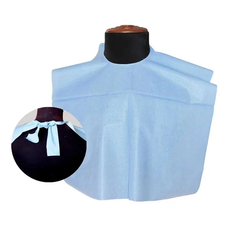 SJ Waterproof Disposable Bibs PE Non Woven Aprons for Adult Dental Hospital Patients and Senior Resident Home