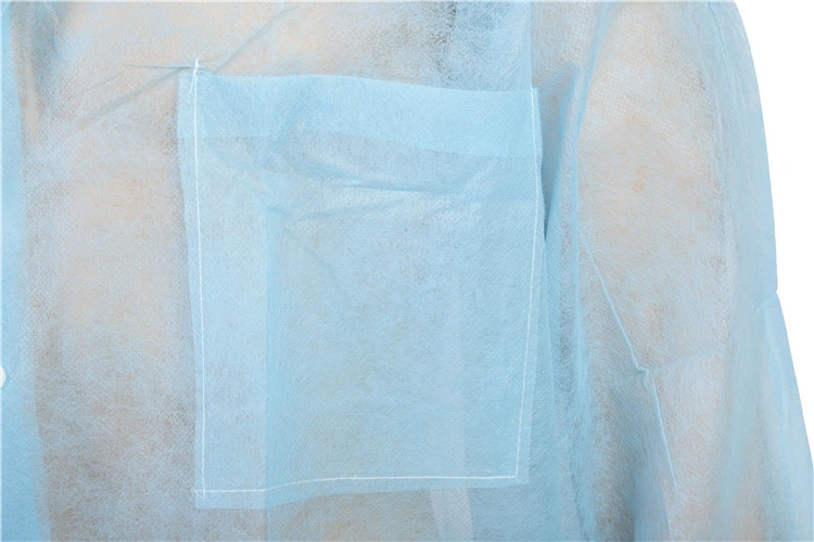 PP Material Disposable Nonwoven Fabric Coat Lab Coat with Button Breathable Anti-Static Anti-Bacteria Biosecurity Dustproof